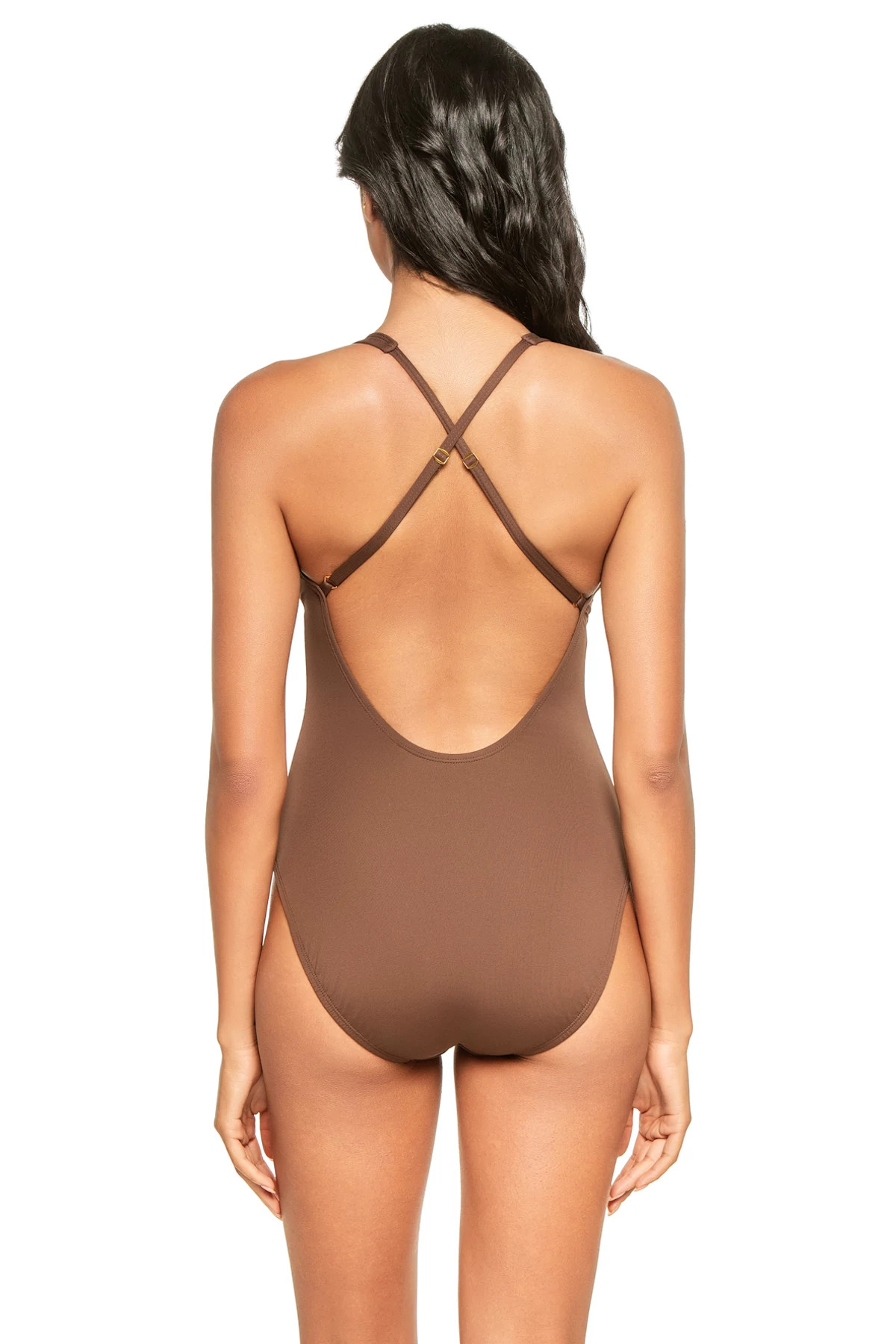 HICKORY Beaded Plunge One Piece Swimsuit image number 2