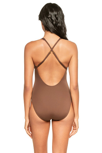HICKORY Beaded Plunge One Piece Swimsuit