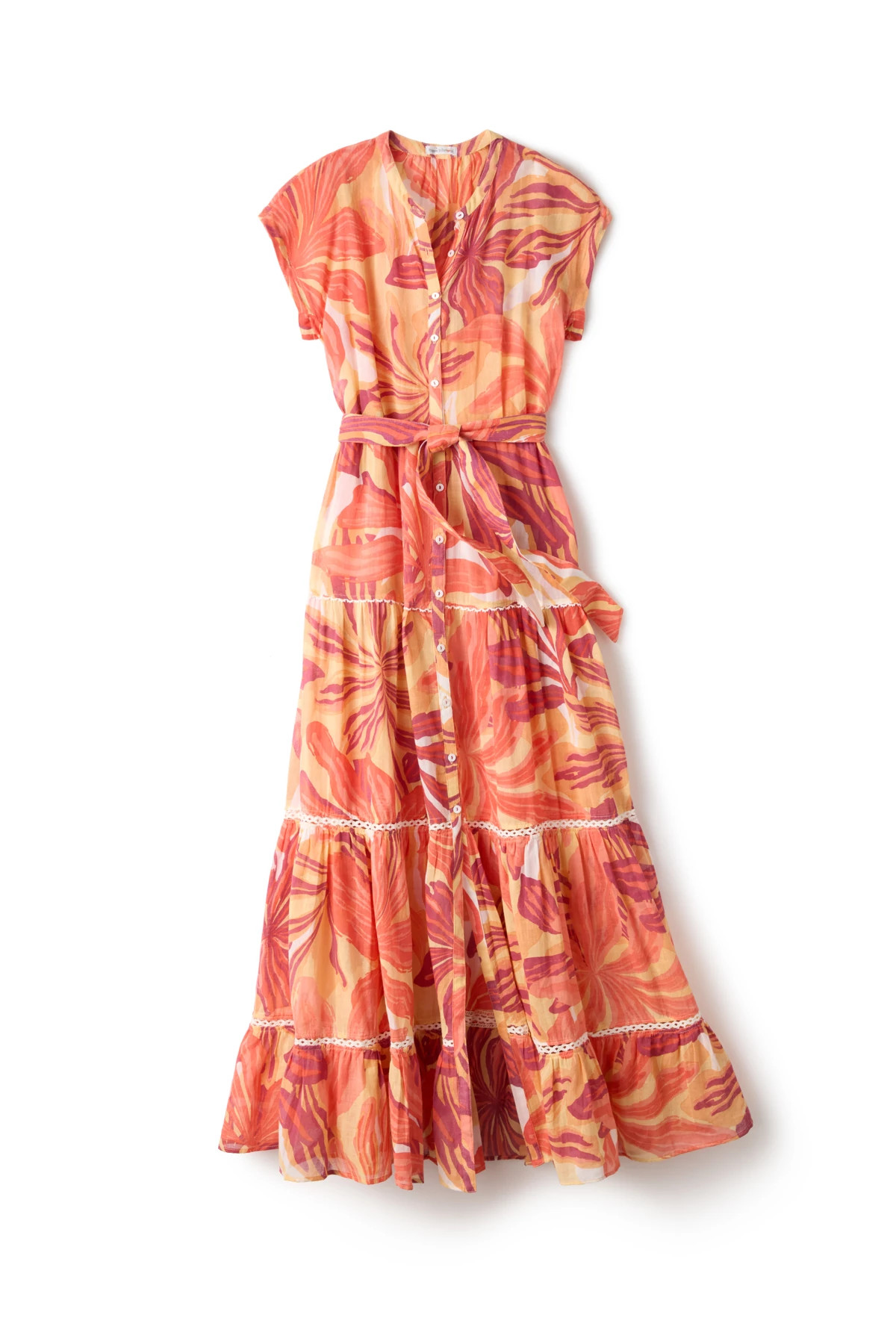 RED SEAWEED Kora Collared Maxi Dress image number 3