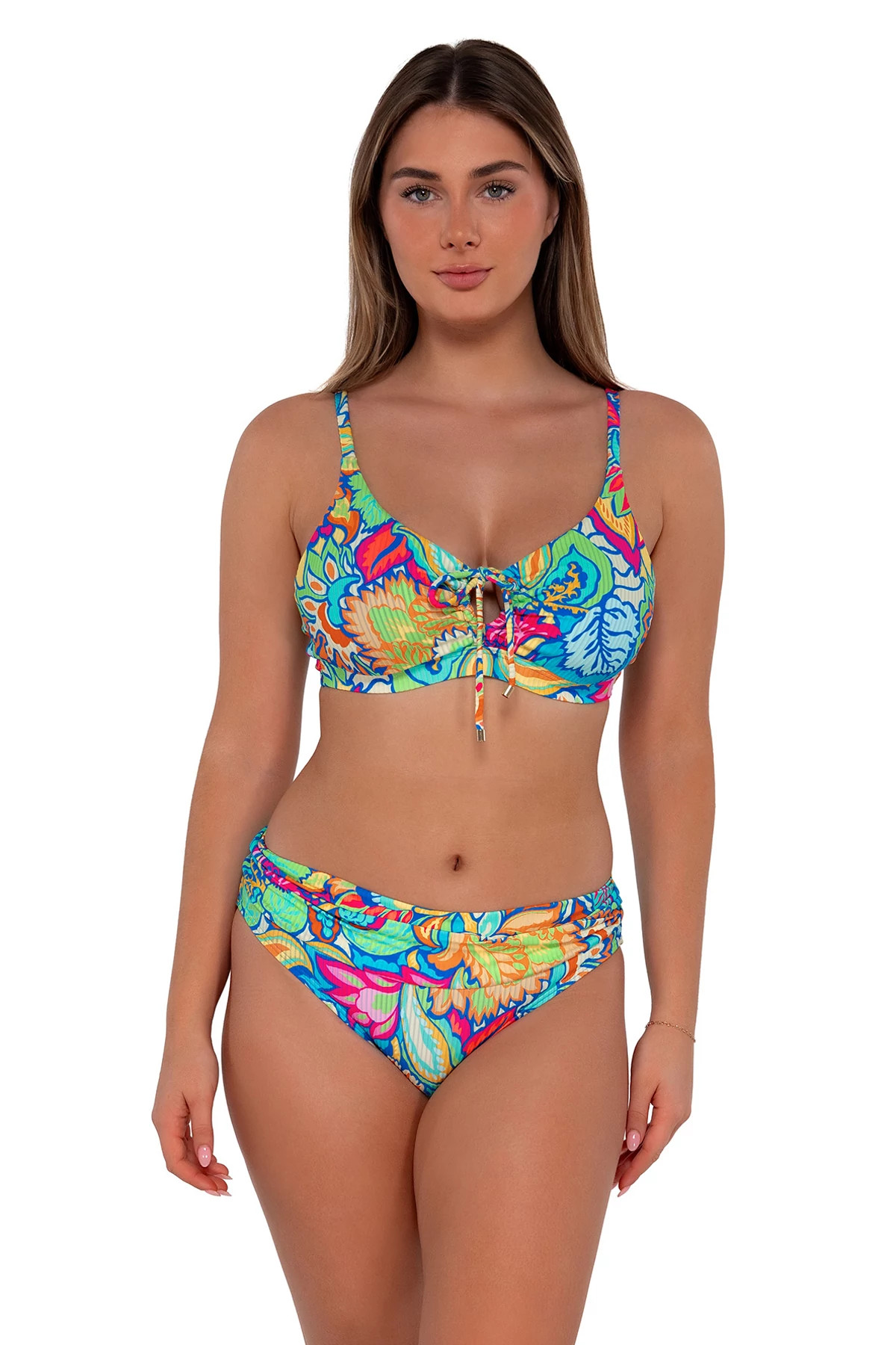 FIJI SANDBAR RIB Kauai Keyhole Underwire Bikini Top (D+ Cup) image number 1