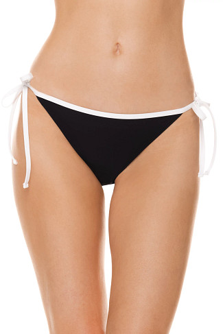 BLACK/WHITE Hipster Tie Side Bikini Bottom