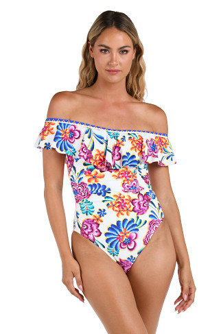 MULTI Off Shoulder Bandeau One Piece Swimsuit