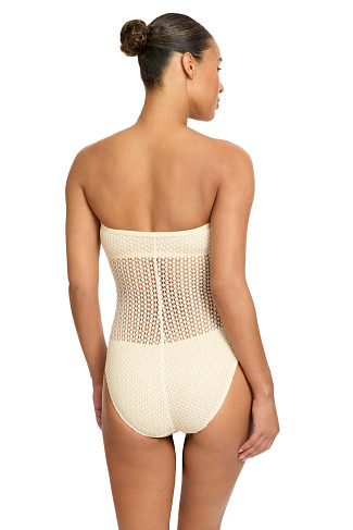 BISQUE Crochet Bandeau One Piece Swimsuit