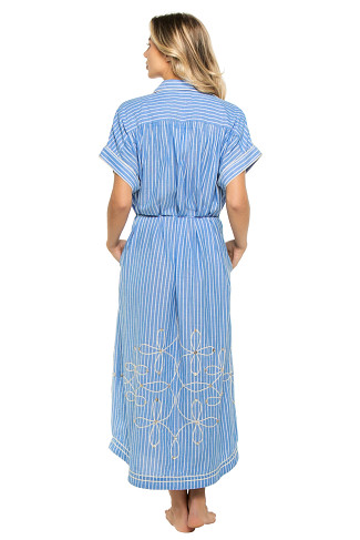 BLUE STRIPES Valerie Caftan Dress