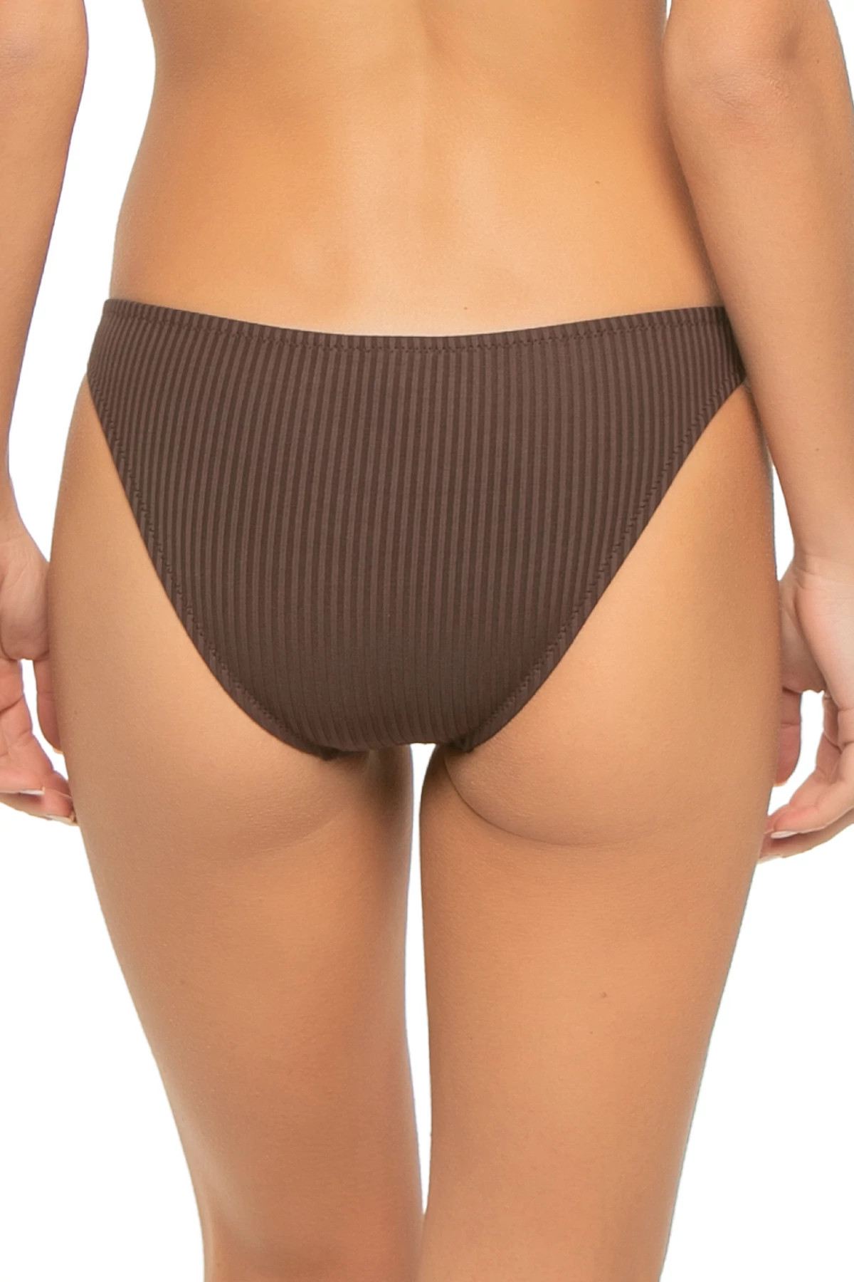 BROWN RIBBED Montenegro Hipster Bikini Bottom image number 2