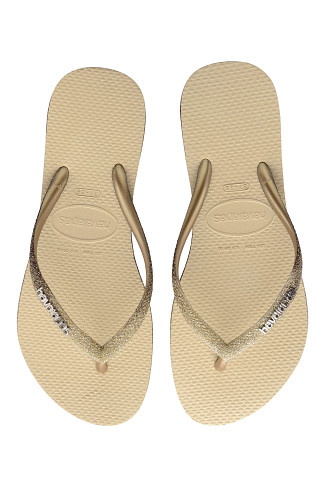 SAND GREY Slim Sparkle Flip Flops