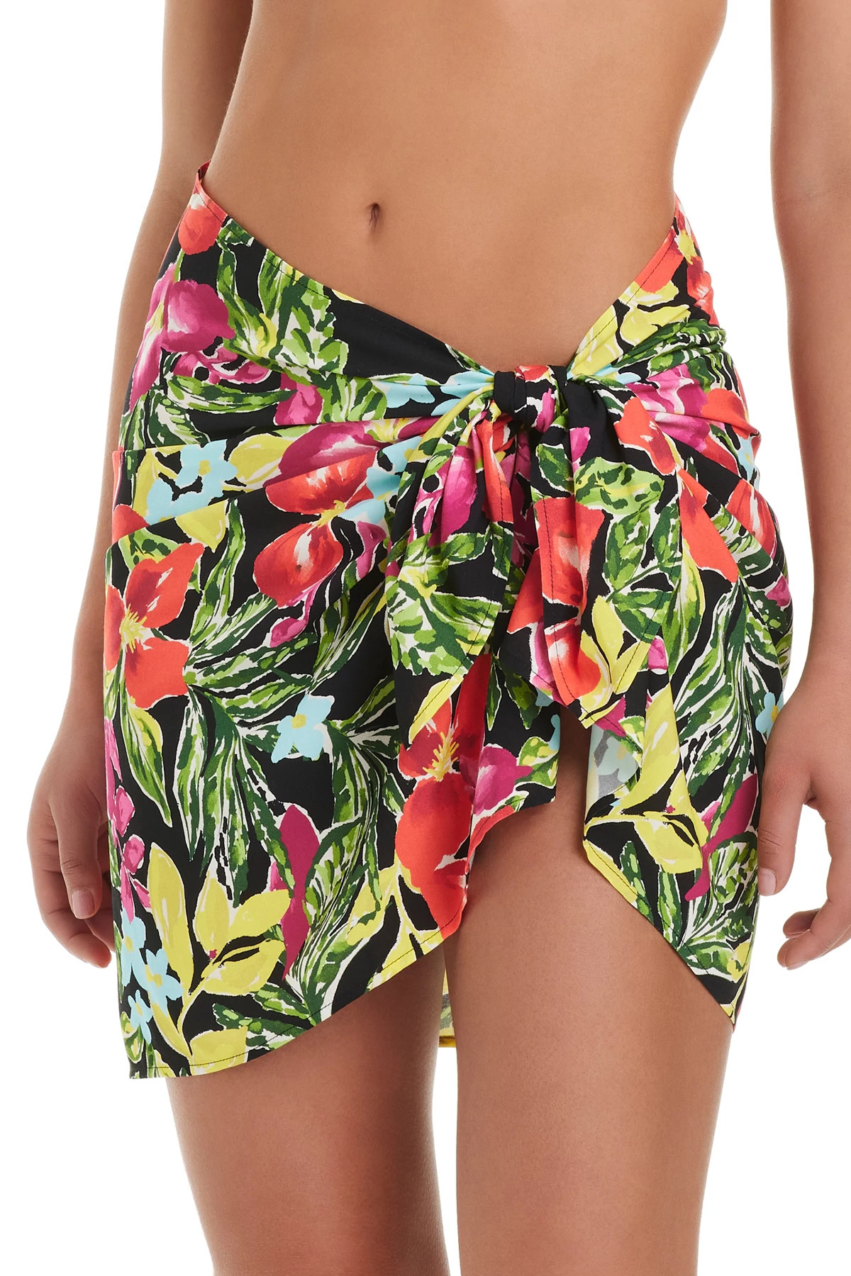 BLACK MULTI Floral Mini Pareo image number 1