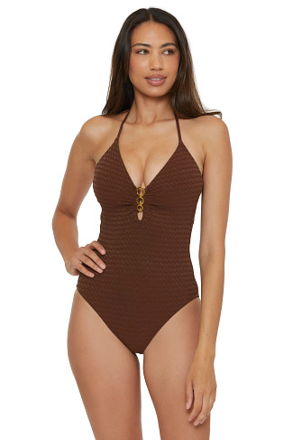 TOTEM Glimmer Halter One Piece Swimsuit