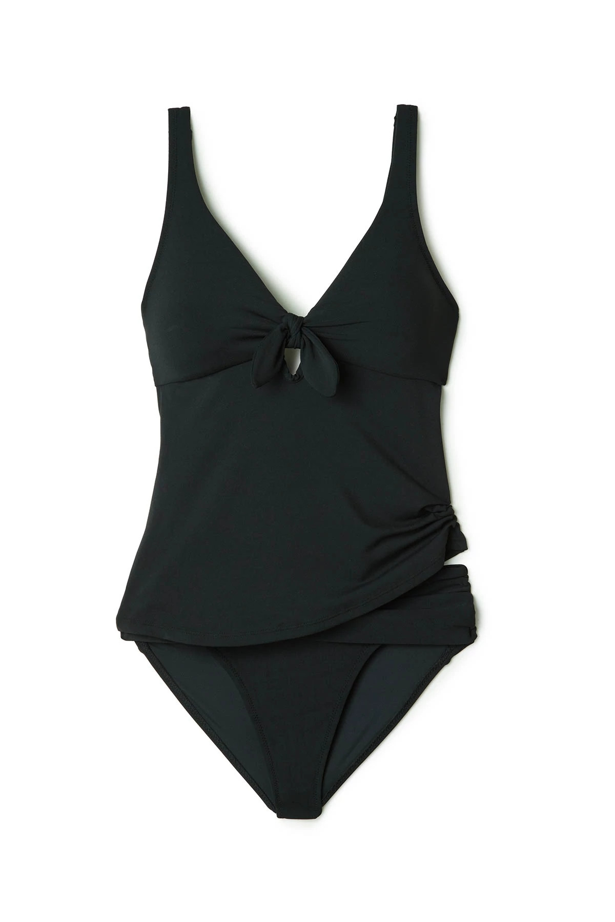 BLACK Ava Over The Shoulder Tankini Top image number 3