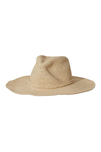 NATURAL Sacha Crochet Raffia Panama Hat