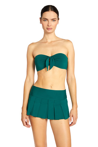 MALACHITE Tie Front Bandeau Bikini Top