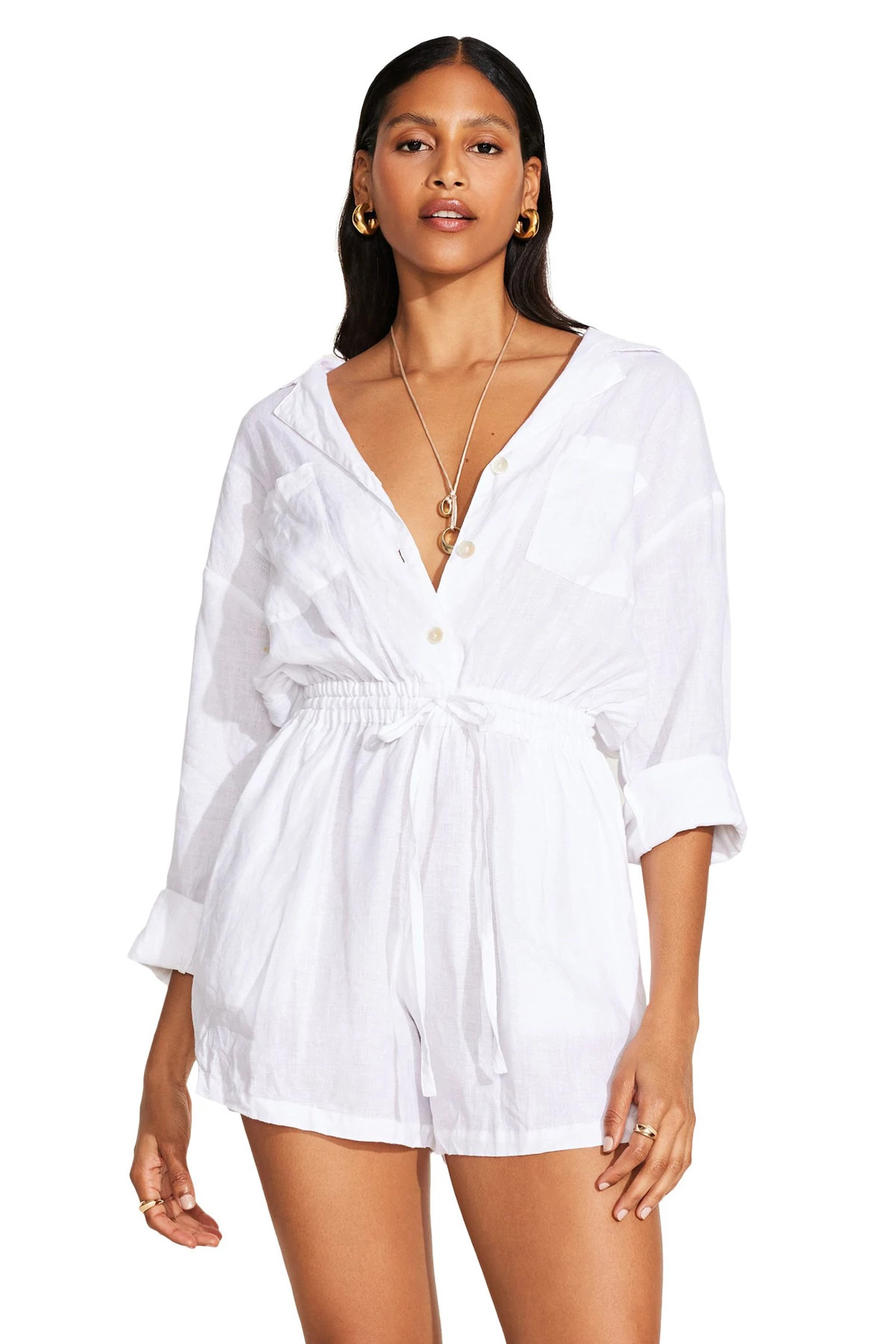 WHITE The Getaway Romper image number 1
