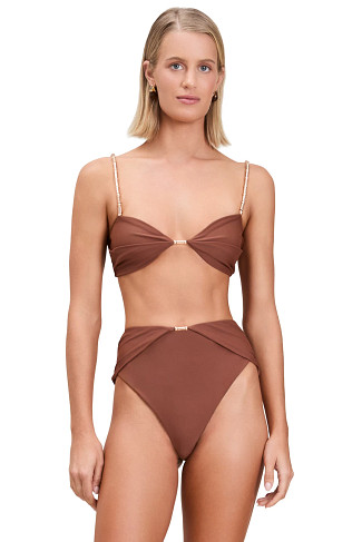 UMBER Emmie Beaded Strap Bralette Bikini Top