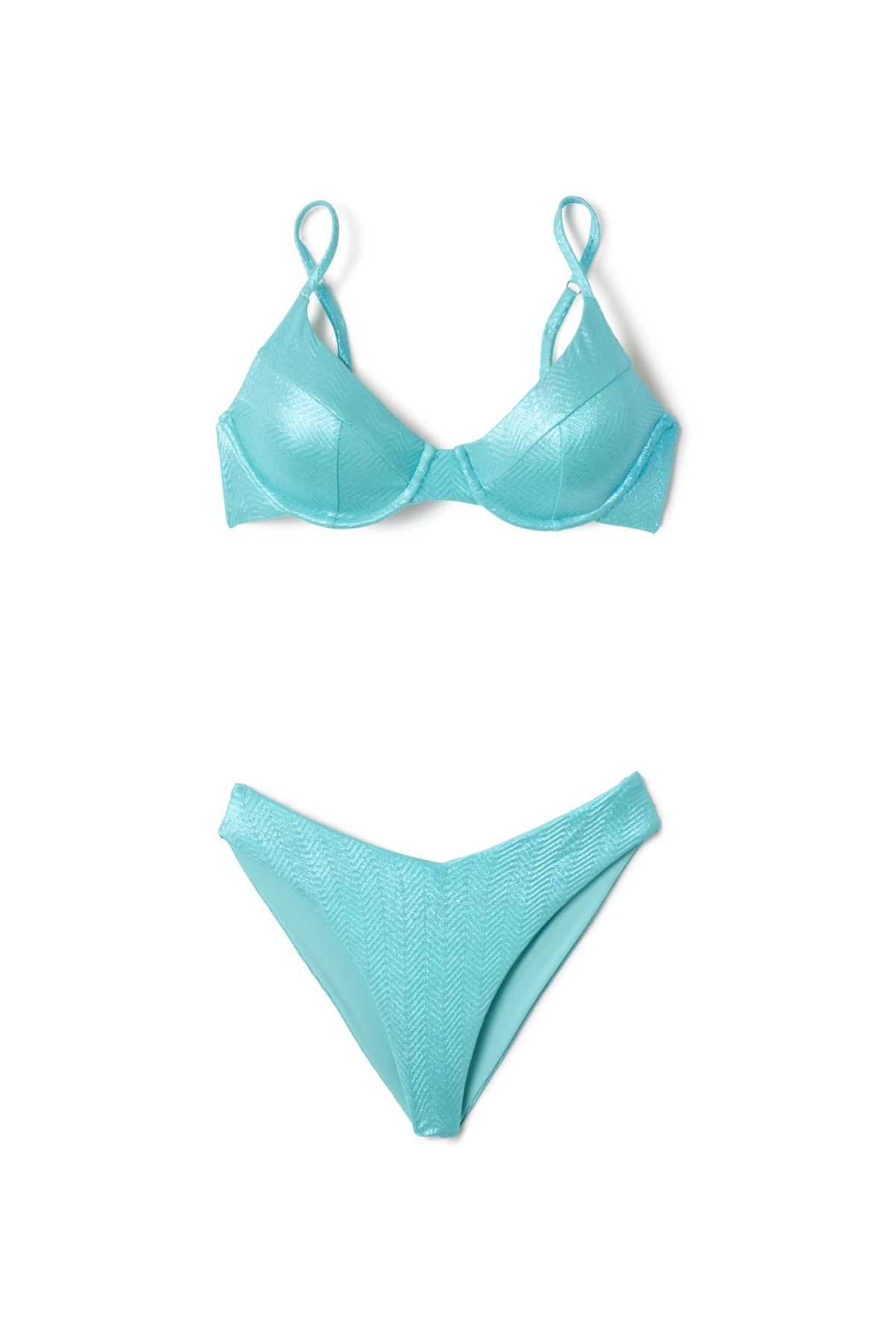 AQUA METALLIC Capri Underwire Bikini Top image number 3