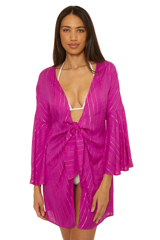 HIBISCUS Tie Front Kimono