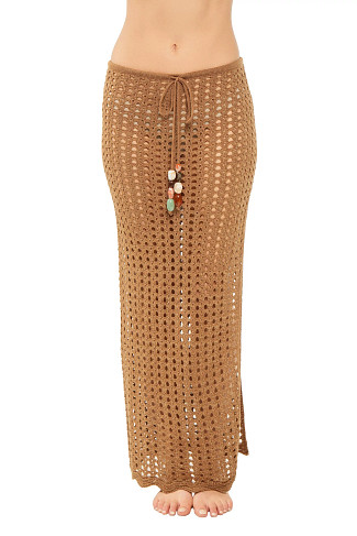 LIGHT BROWN Maritza Crochet Maxi Skirt