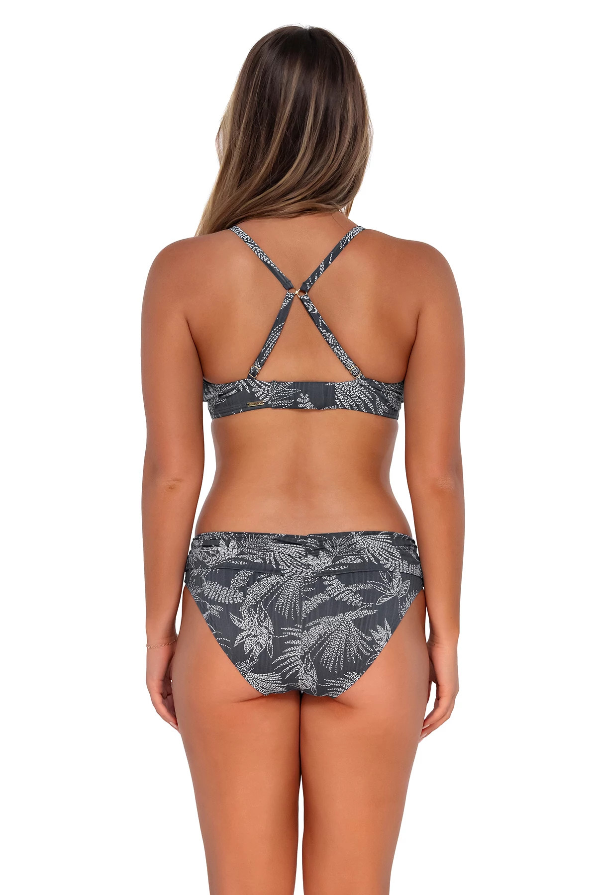 FANFARE SEAGRASS TEXTURE Kauai Keyhole Bralette Bikini Top (D+ Cup) image number 3