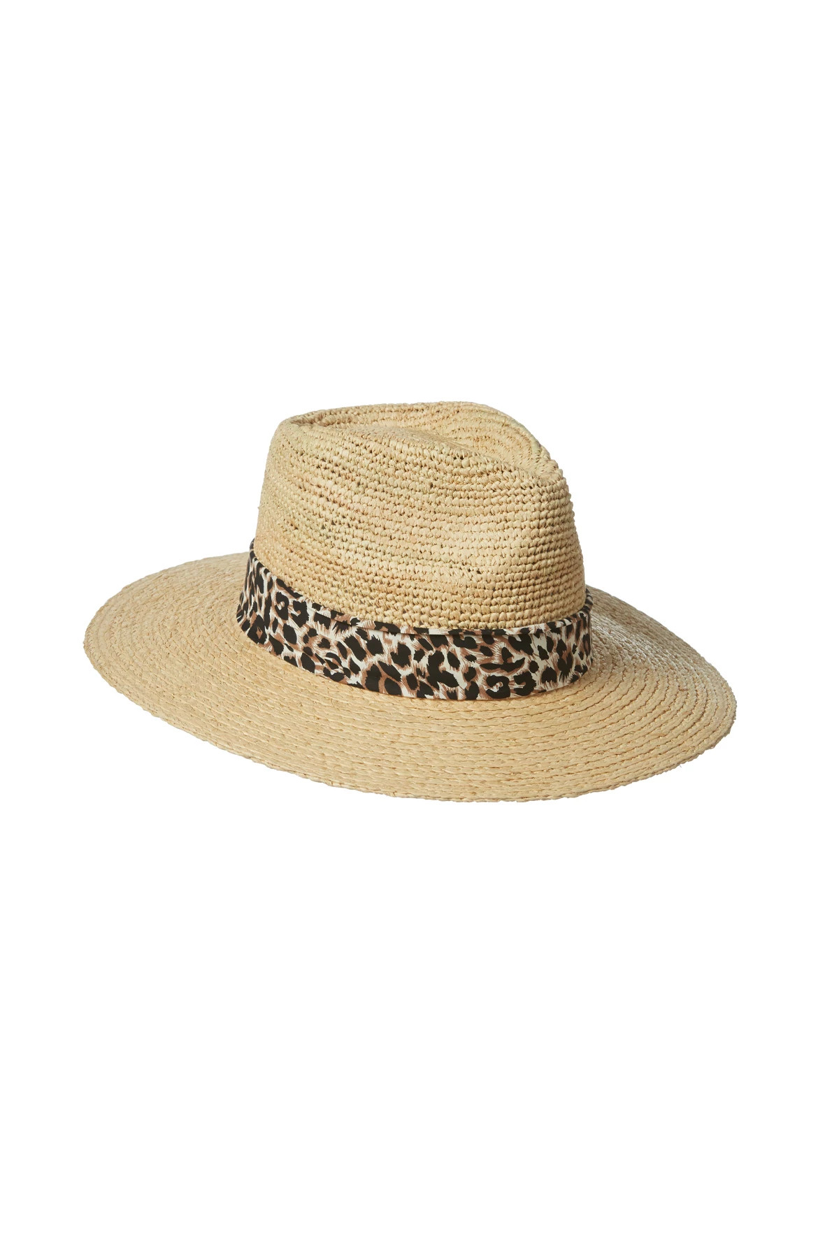 NATURAL Leopard Panama Hat image number 1
