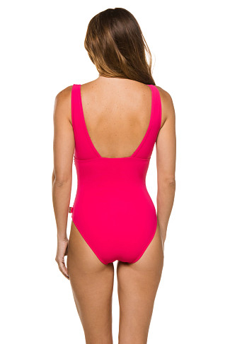 FUCHSIA Over The Shoulder One Piece Swimsuit