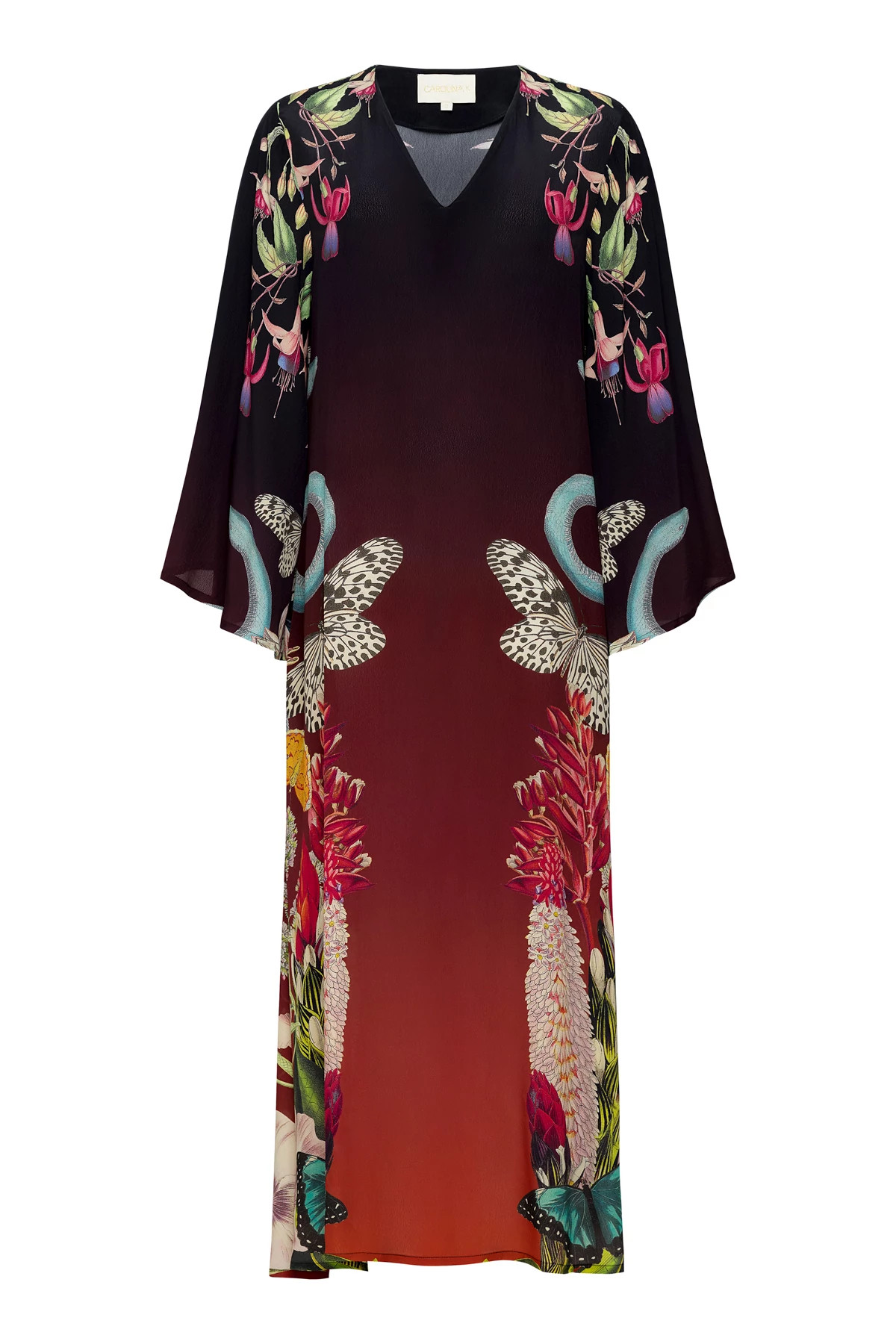 SNAKE BUTTERFLY Lena Maxi Caftan image number 5