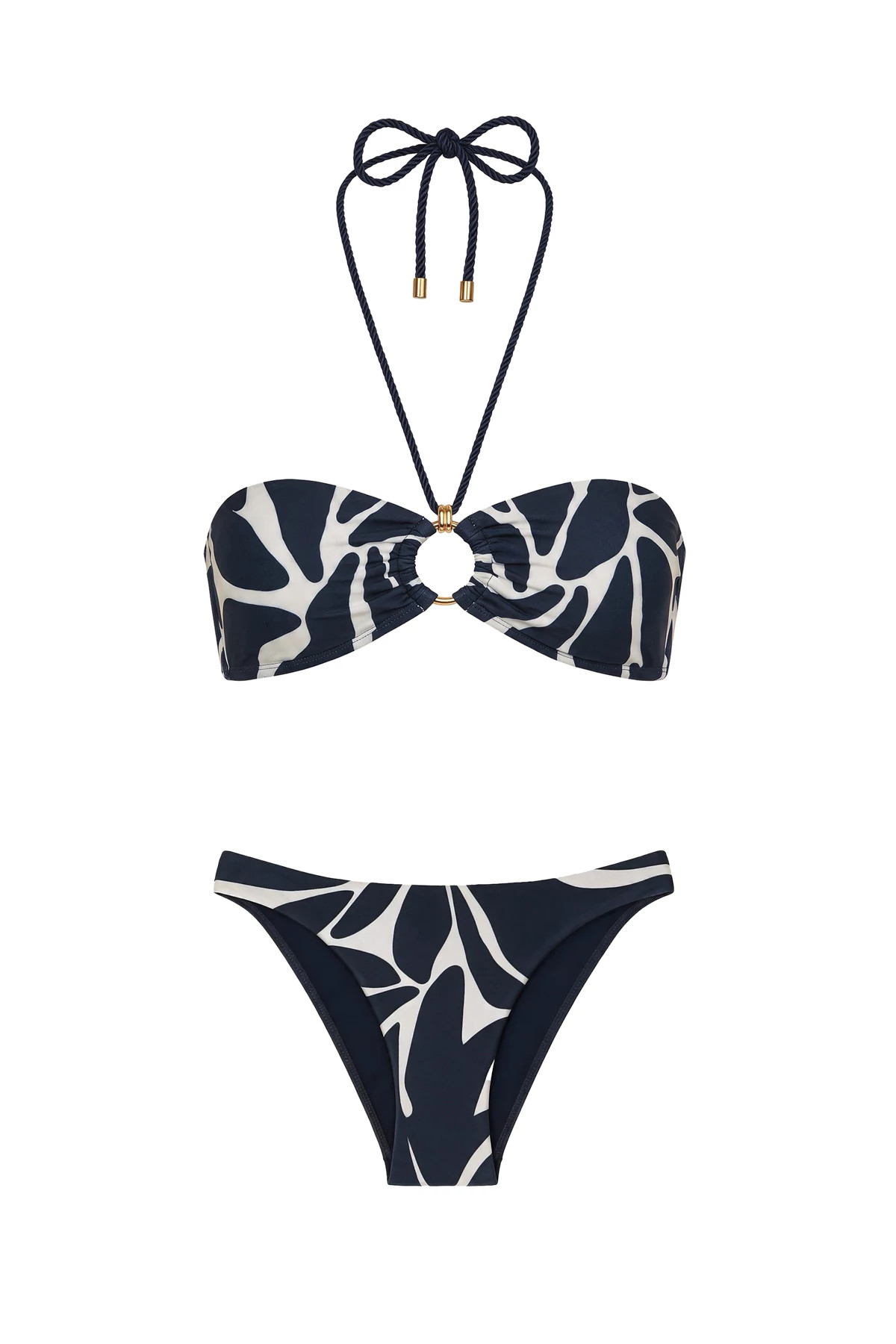 LEAFSCAPE BLUE Leaf Print Hipster Bikini Bottom image number 3