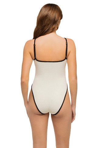 CREAM TERRY RIB Jacelyn One Piece Swimsuit 