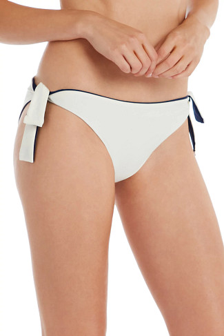 NAVY/IVORY Reversible Tie Side Hipster Bikini Bottom