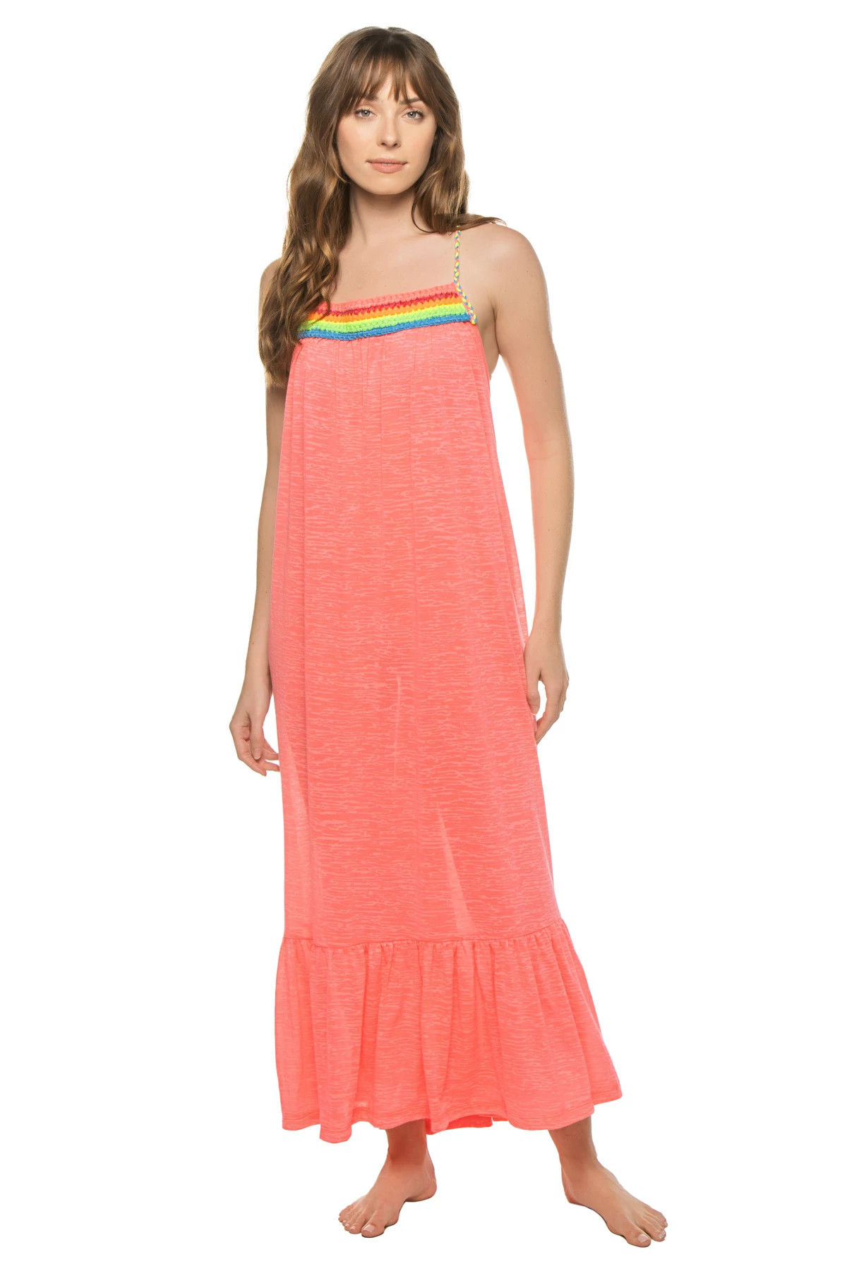HOT PINK Braided Low Back Maxi Dress image number 1