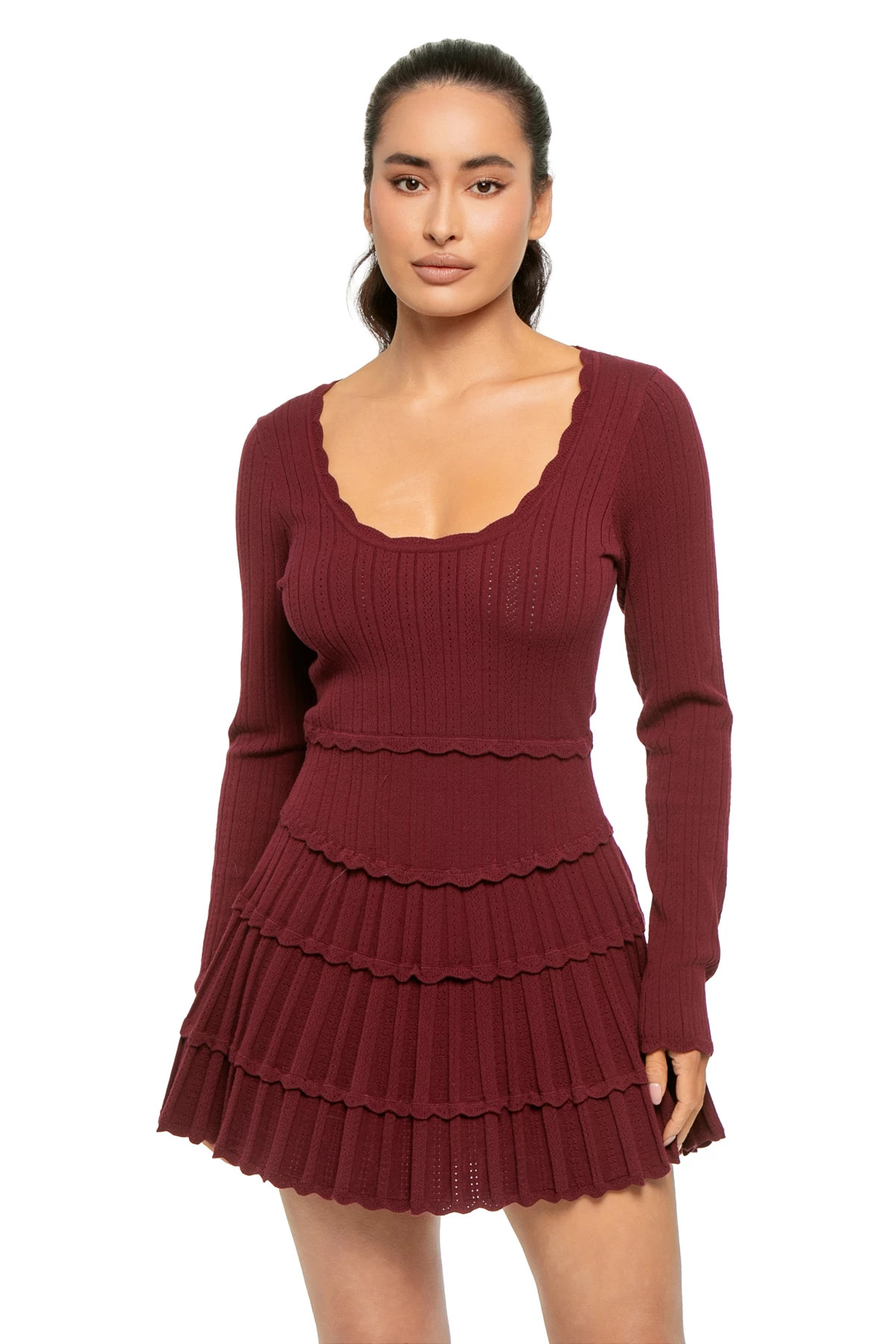 SPICED BERRY Lavender Long Sleeve Mini Dress image number 1