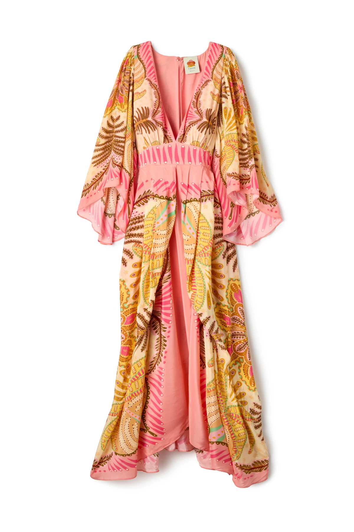 PALMS SCARF SAND Long Sleeve Maxi Dress image number 4