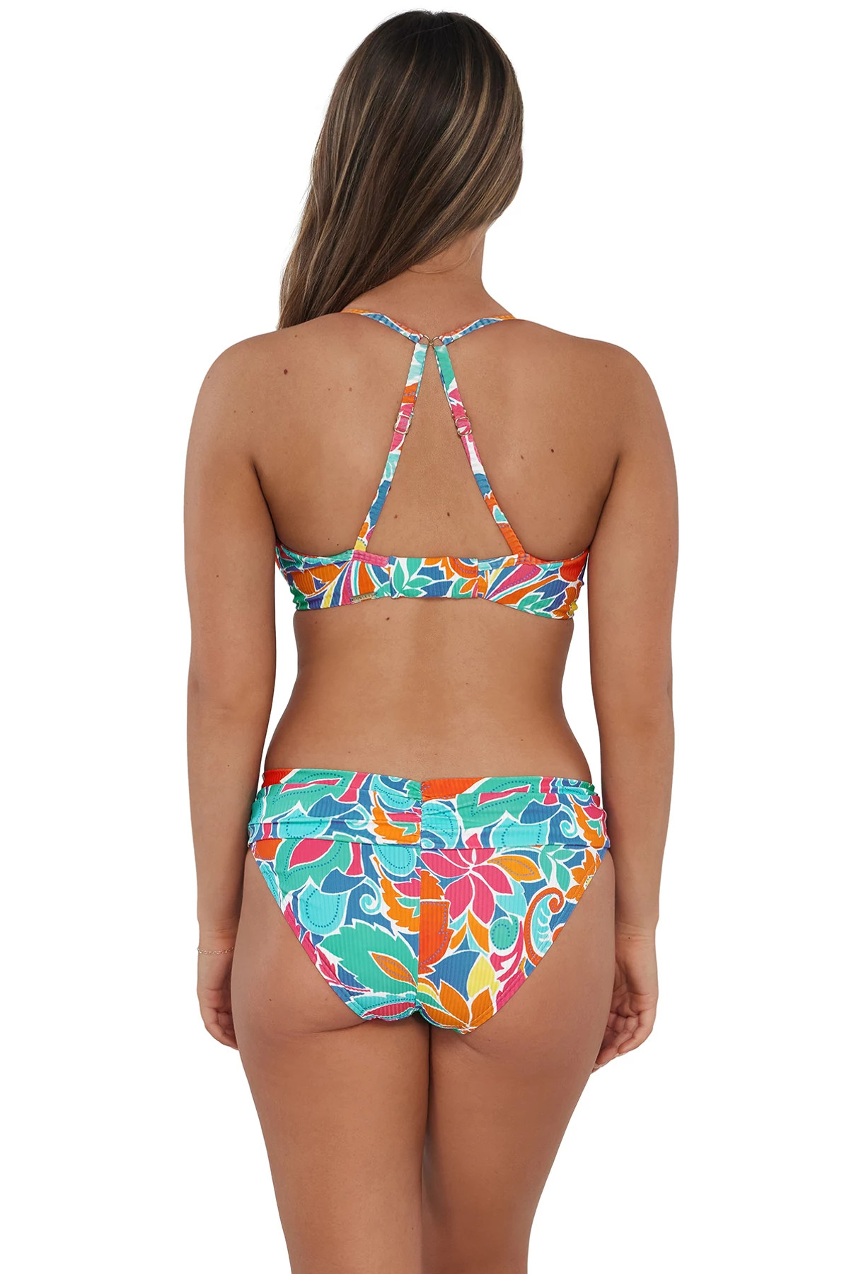 FESTIVE FLORAL SANDBAR RIB Crossroads Underwire Bikini Top (D+ Cup) image number 2