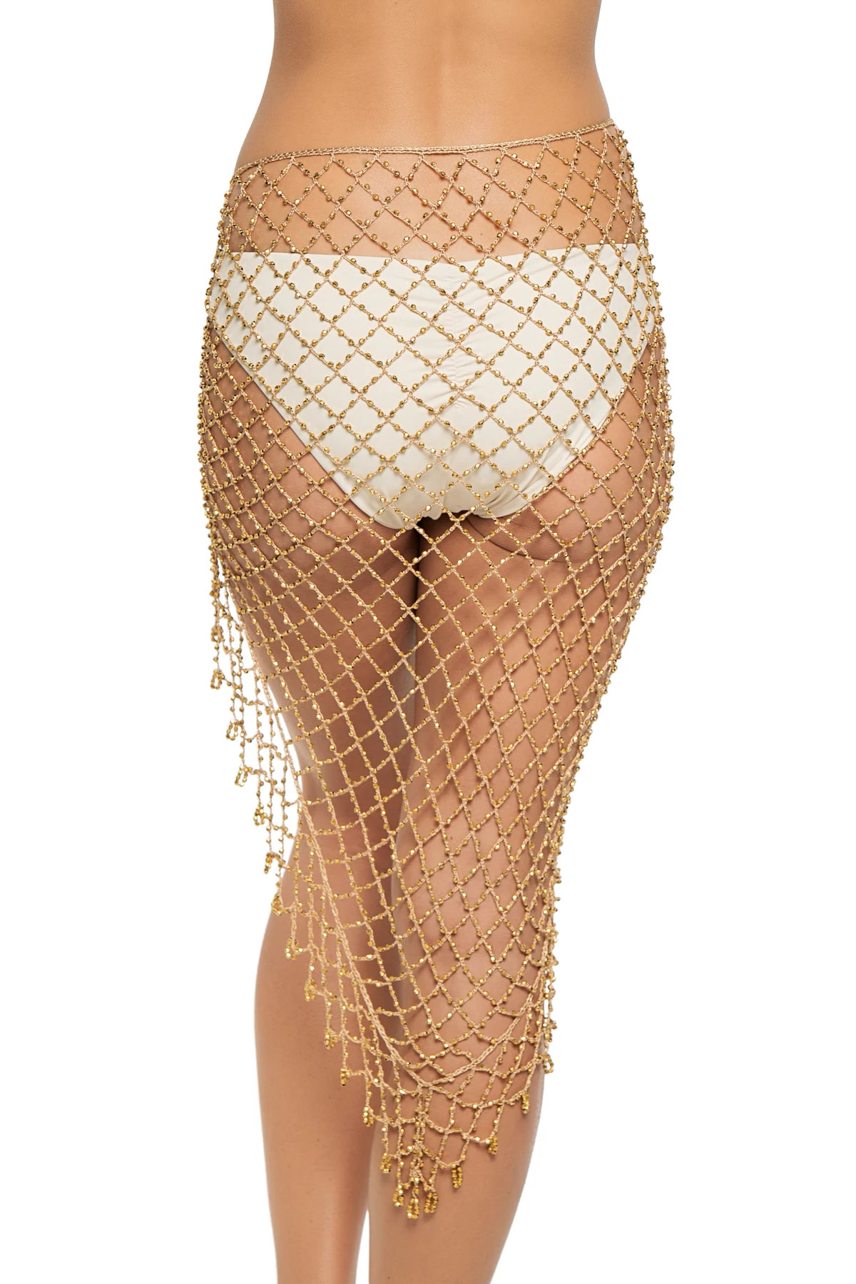 GOLD Beaded Net Sarong image number 2