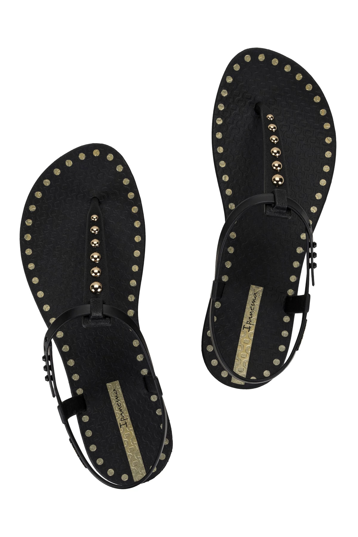 BLACK Class Dots T-Strap Thong Sandal image number 3