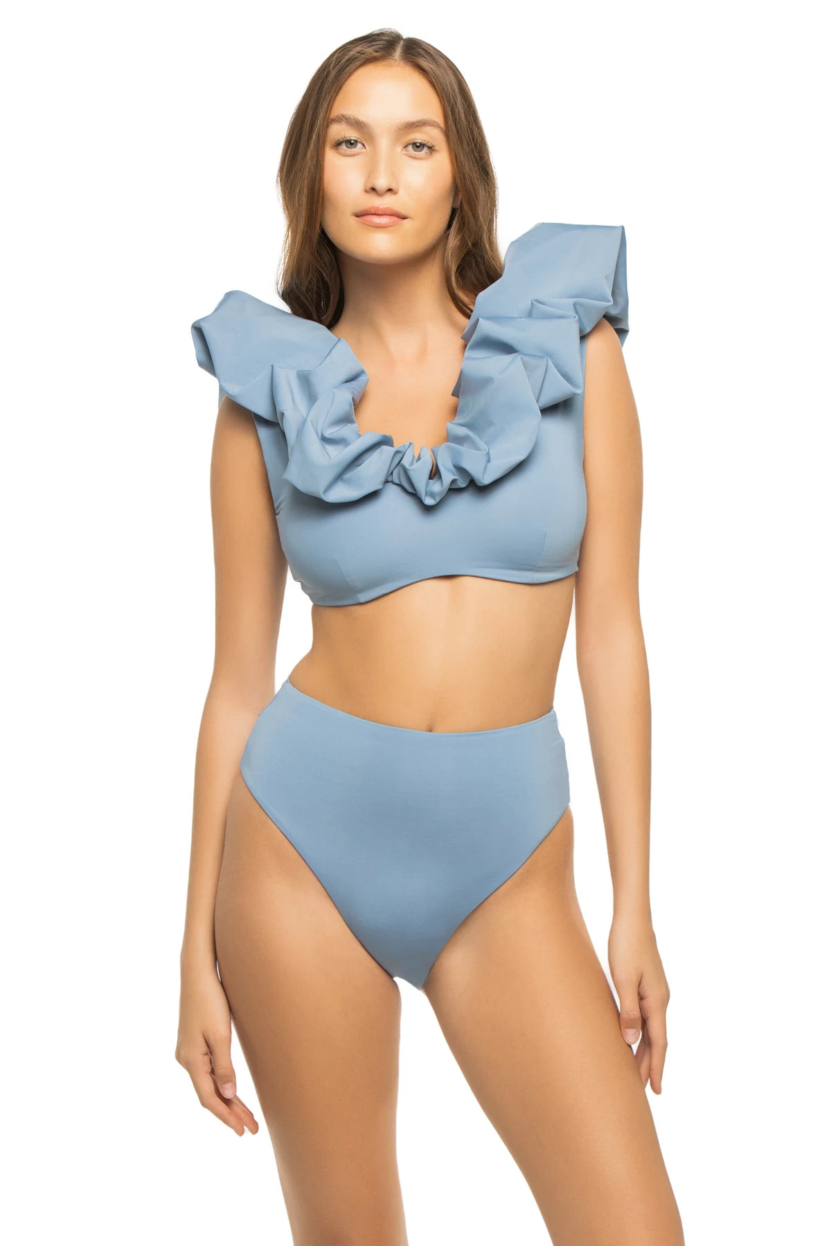 STEEL BLUE Lucila Ruffle Bikini Set image number 1
