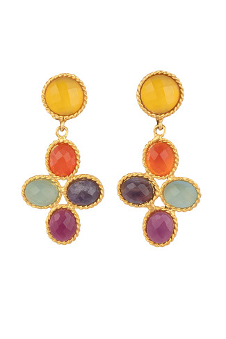 MULTI Bloom Flower Drop Earrings
