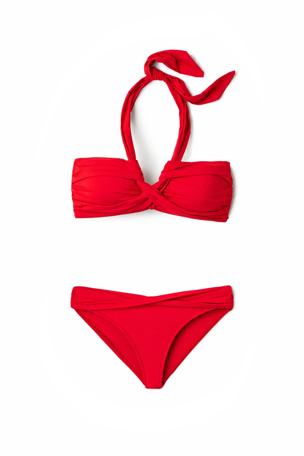 COSMO RED Twist Front Hipster Bikini Bottom image number 4