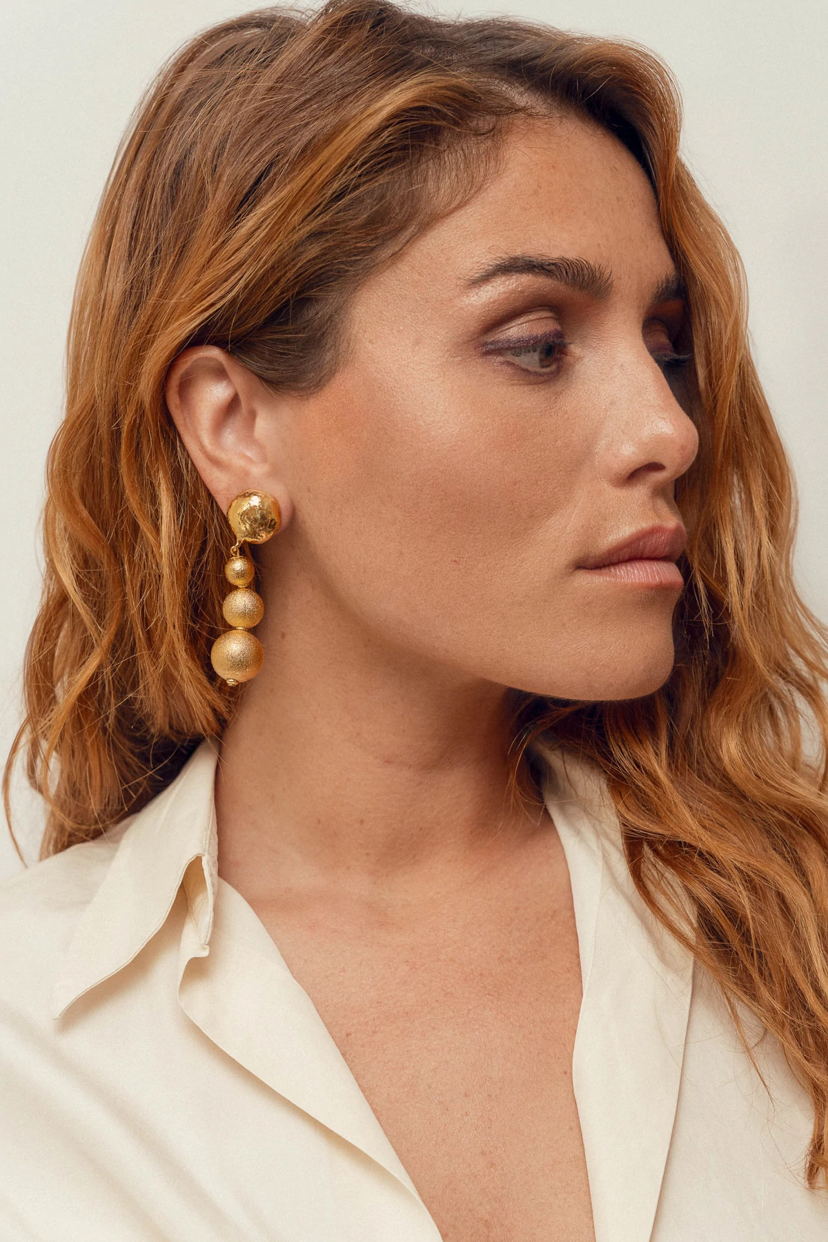 GOLD Sand Bubble Earrings image number 2