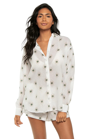 WHITE EVIL EYE Evil Eye Shirt Dress