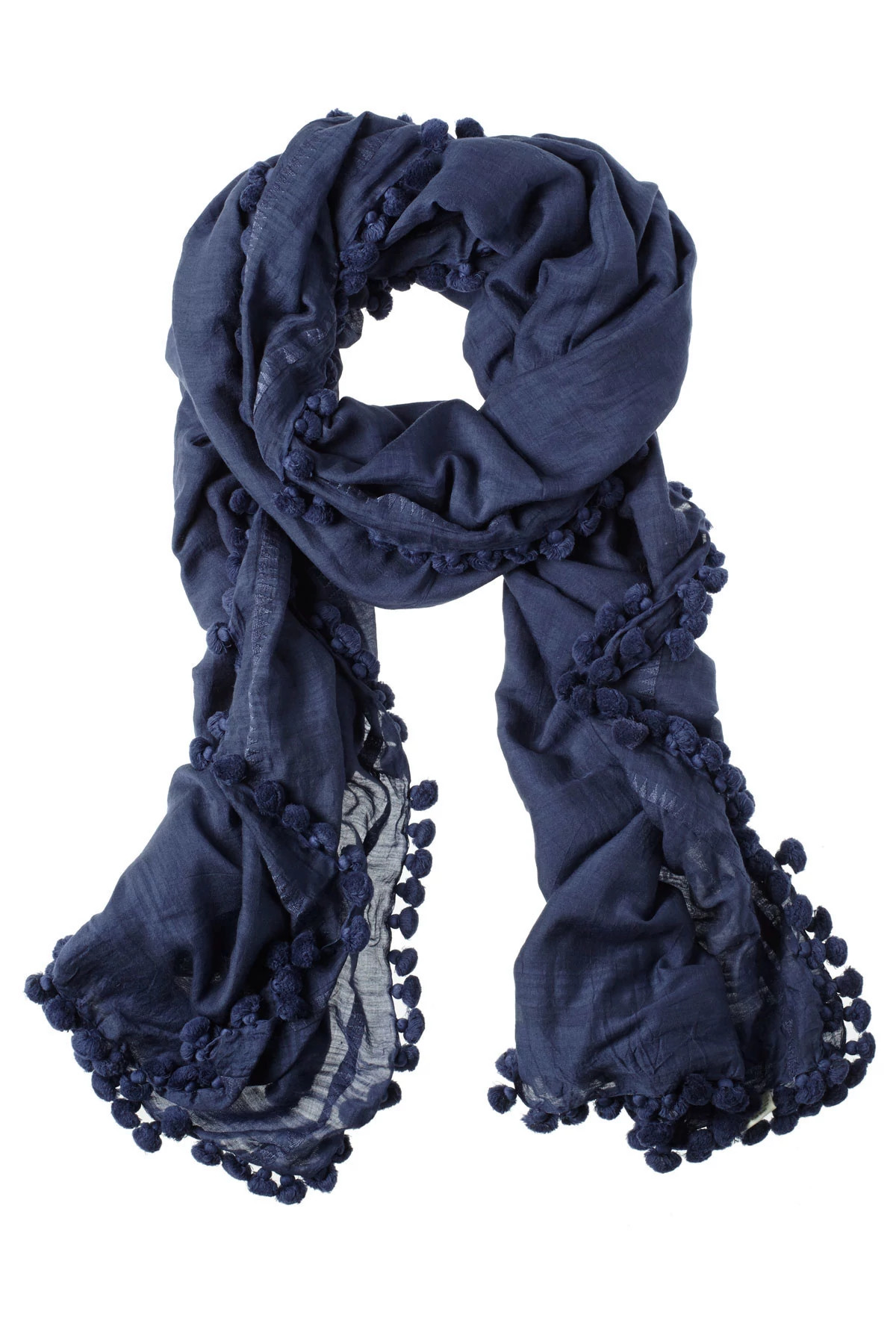 MIDNIGHT Pom Pom Dupatta Scarf/Pareo image number 1