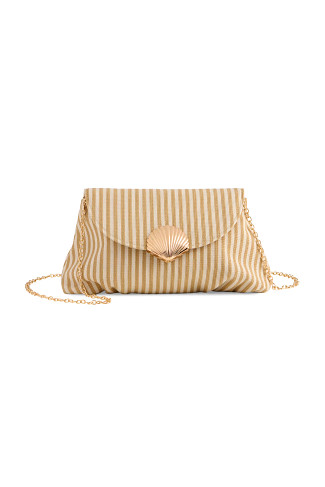 BEIGE Kaia Striped Crossbody Clutch