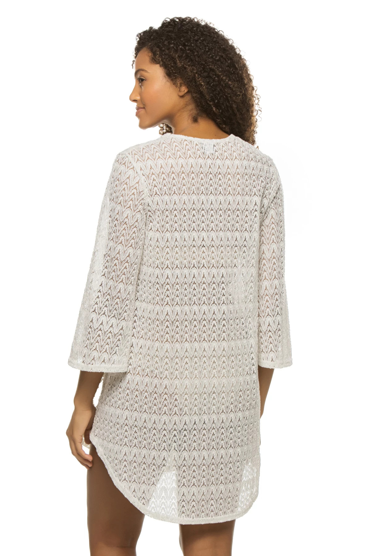 WHITE Crochet Tunic Dress image number 2
