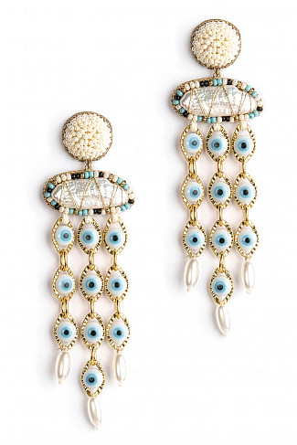IVORY Helia Evil Eye Drop Earrings