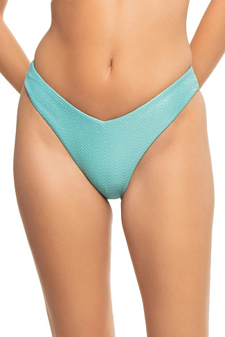 AQUA METALLIC Malibu Brazilian Bikini Bottom