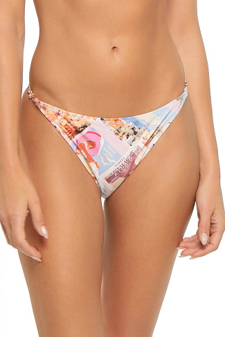 MULTI Violet Postcard Hipster Bikini Bottom