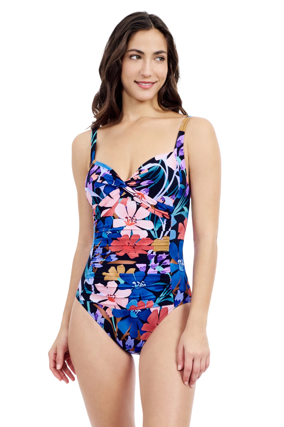 BLACK MULTI Sweetheart Twist One Piece Swimsuit image number 1