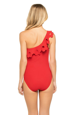 CHERRY Flowers One Shoulder One Piece