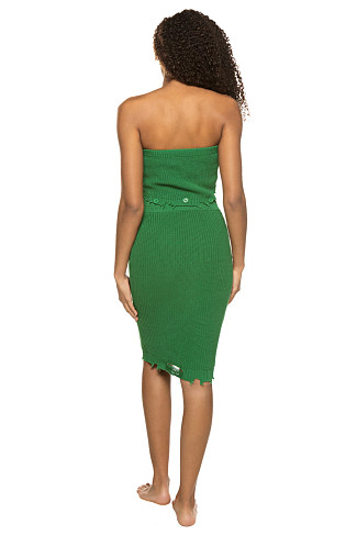 AMAZON GREEN Grace Cutout Strapless Dress