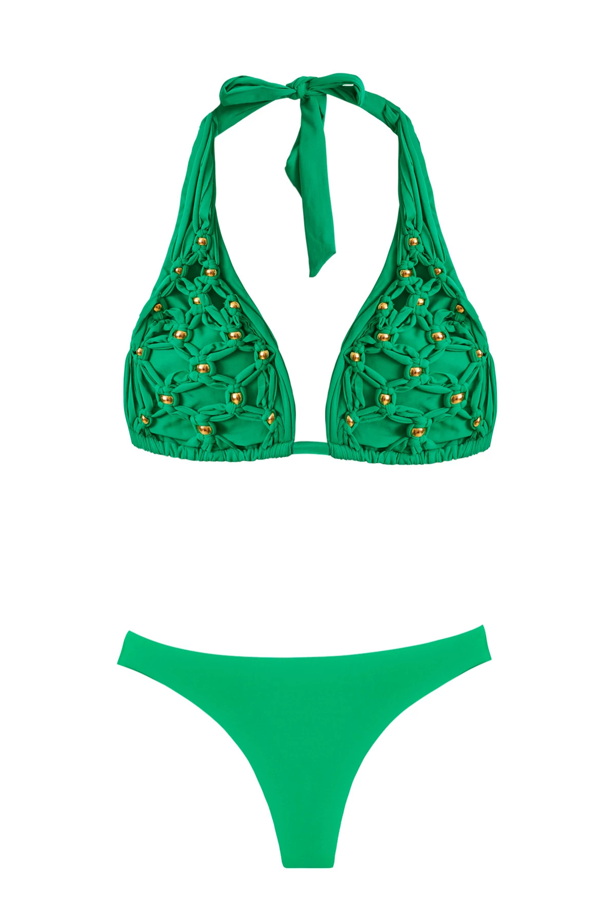 SEAWEED Ruched Brazilian Bikini Bottom image number 4