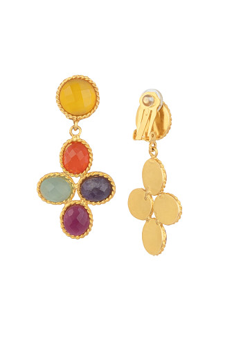 MULTI Bloom Flower Drop Earrings