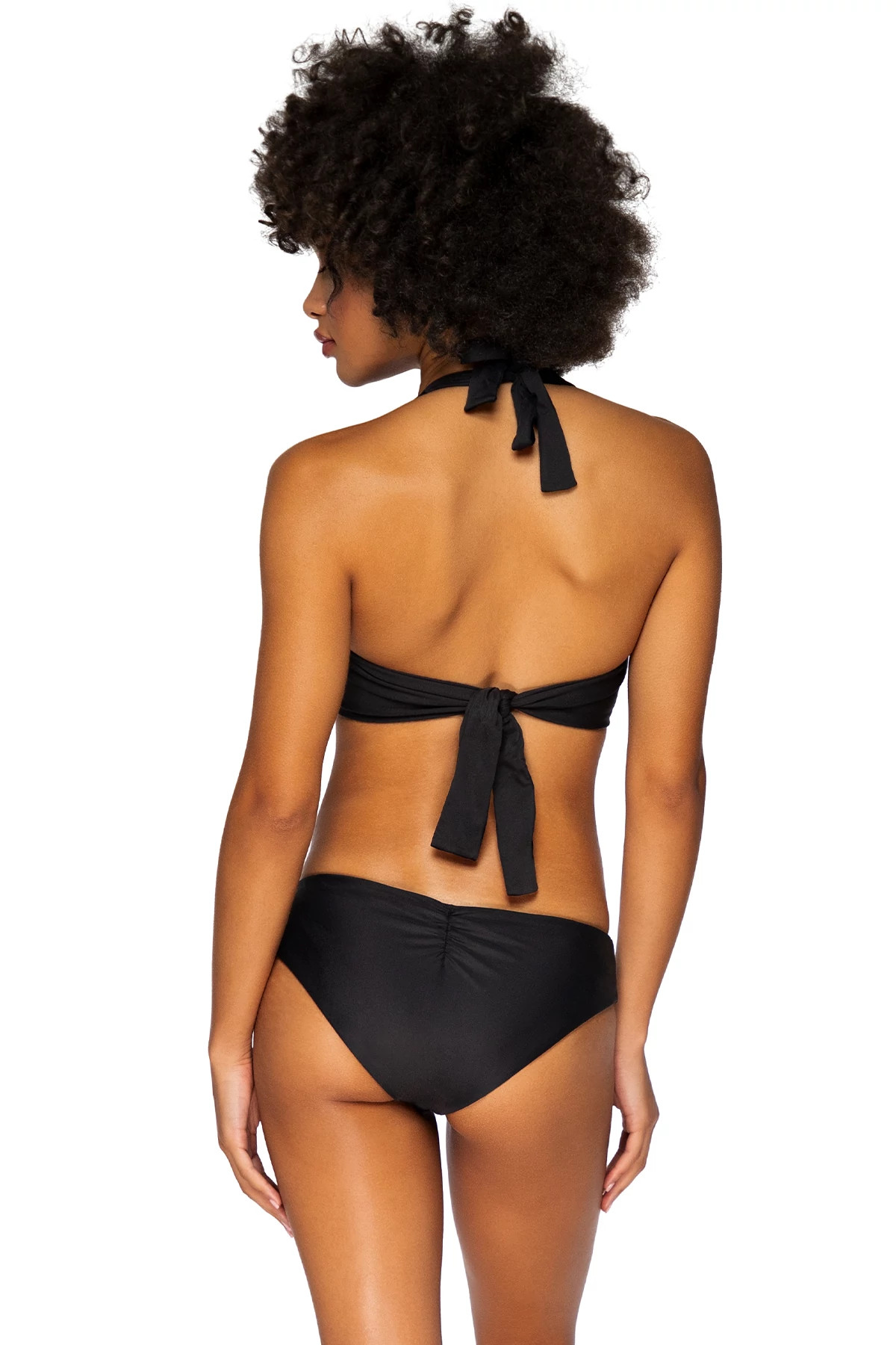 BLACK Ahoy Lace-Up Halter Bikini Top image number 2